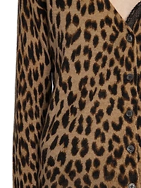 Manala Leopard Print Cashmere Cardigan