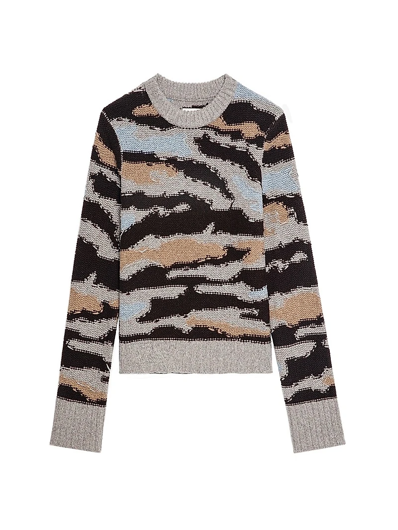 Malty Merino Wool Camouflage Sweater