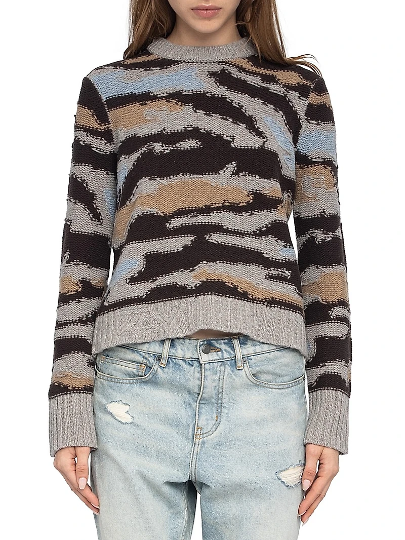 Malty Merino Wool Camouflage Sweater