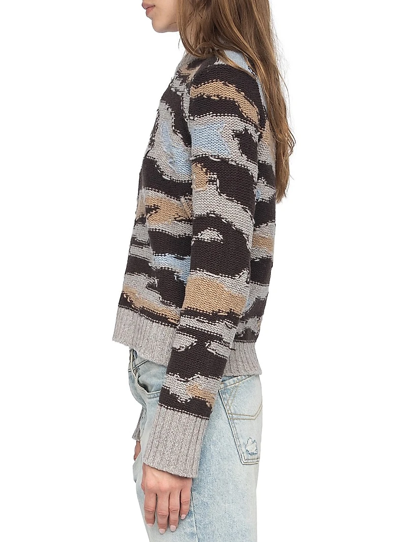 Malty Merino Wool Camouflage Sweater