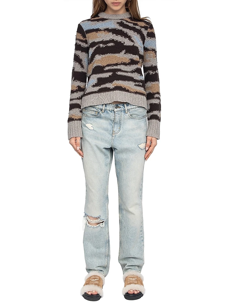 Malty Merino Wool Camouflage Sweater