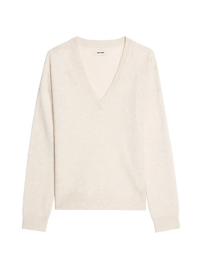 Vivi Heart-Patch V-Neck Sweater