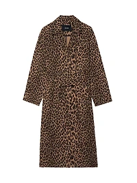 Mentle Leopard-Print Canvas Coat