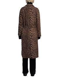 Mentle Leopard-Print Canvas Coat