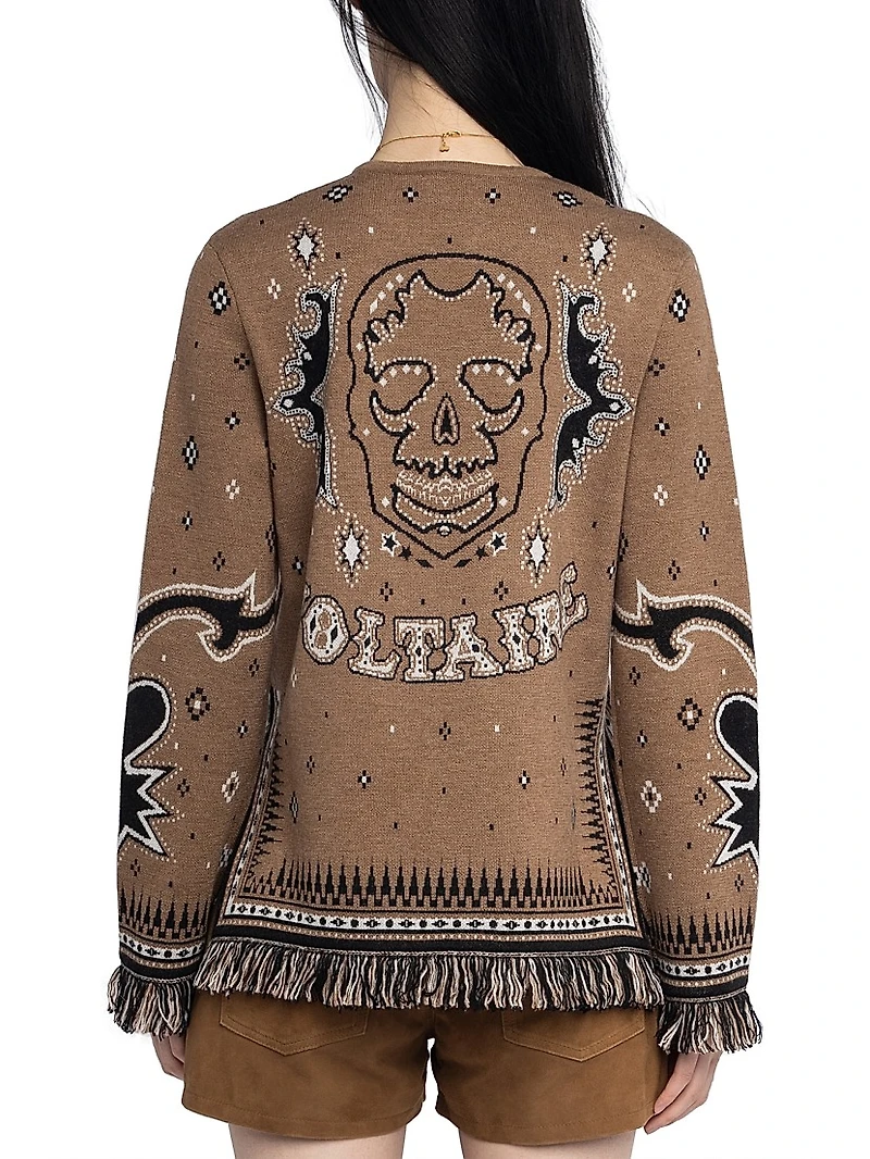 Leon Merino Wool Fringe-Trim Sweater