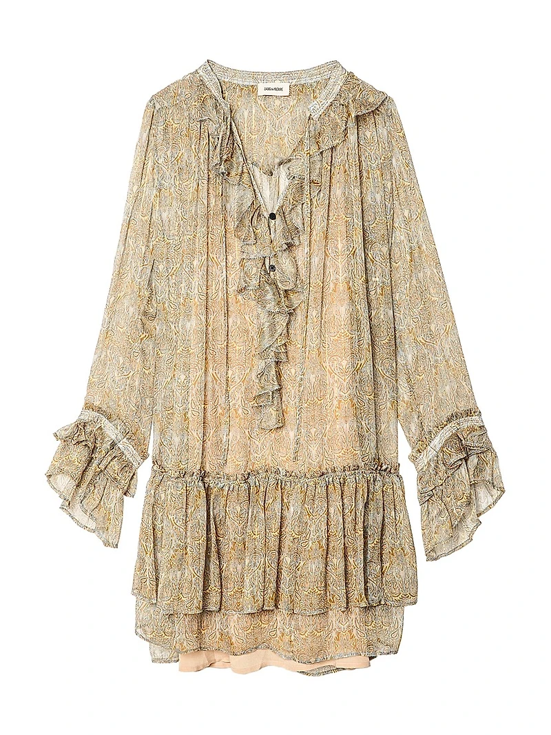 Ralice Metallic Paisley Minidress