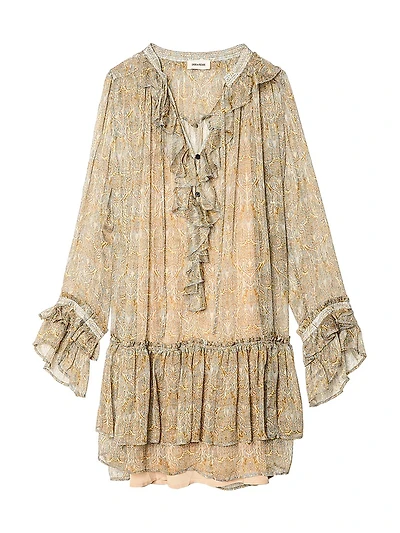 Ralice Metallic Paisley Minidress