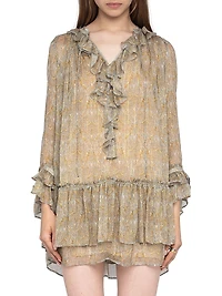 Ralice Metallic Paisley Minidress