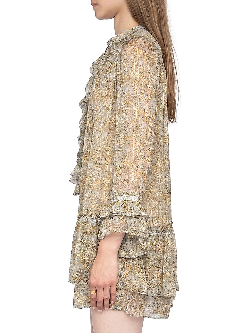 Ralice Metallic Paisley Minidress