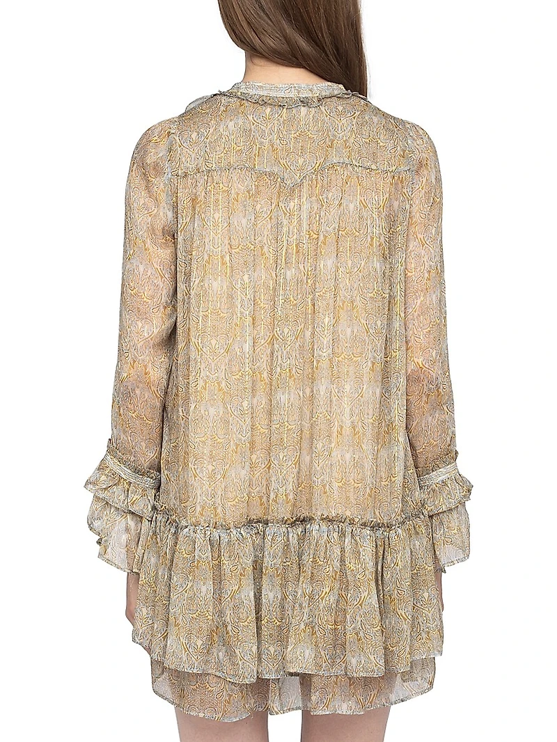 Ralice Metallic Paisley Minidress