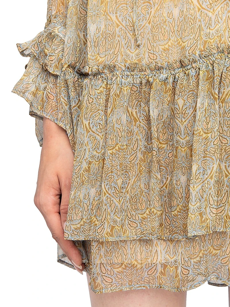 Ralice Metallic Paisley Minidress