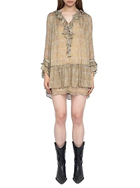 Ralice Metallic Paisley Minidress