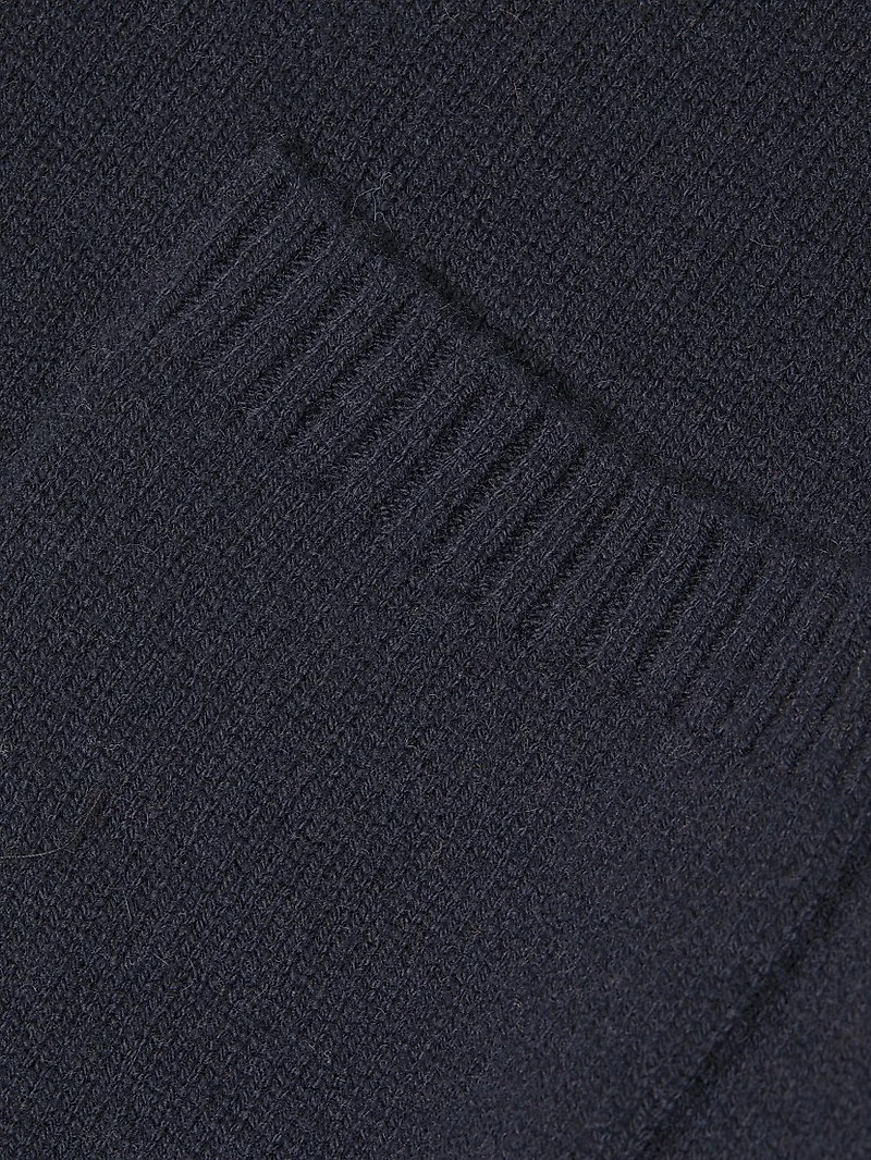 Wool-Cashmere Zip-Front Polo Sweater