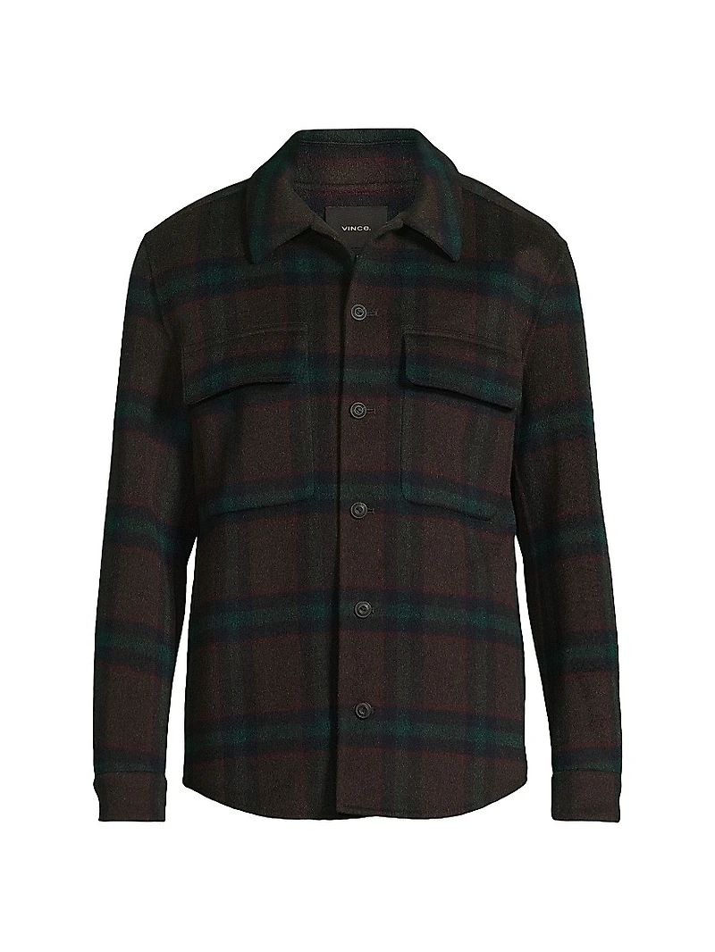 Splittable Plaid Shirt Jacket