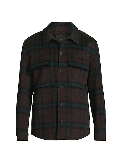Splittable Plaid Shirt Jacket