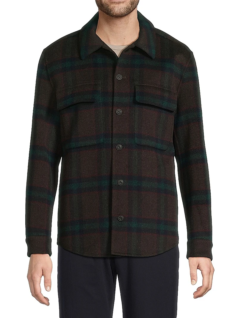 Splittable Plaid Shirt Jacket
