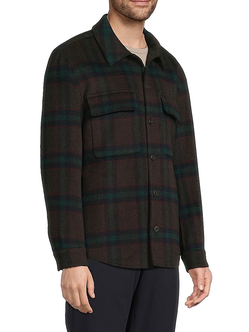 Splittable Plaid Shirt Jacket