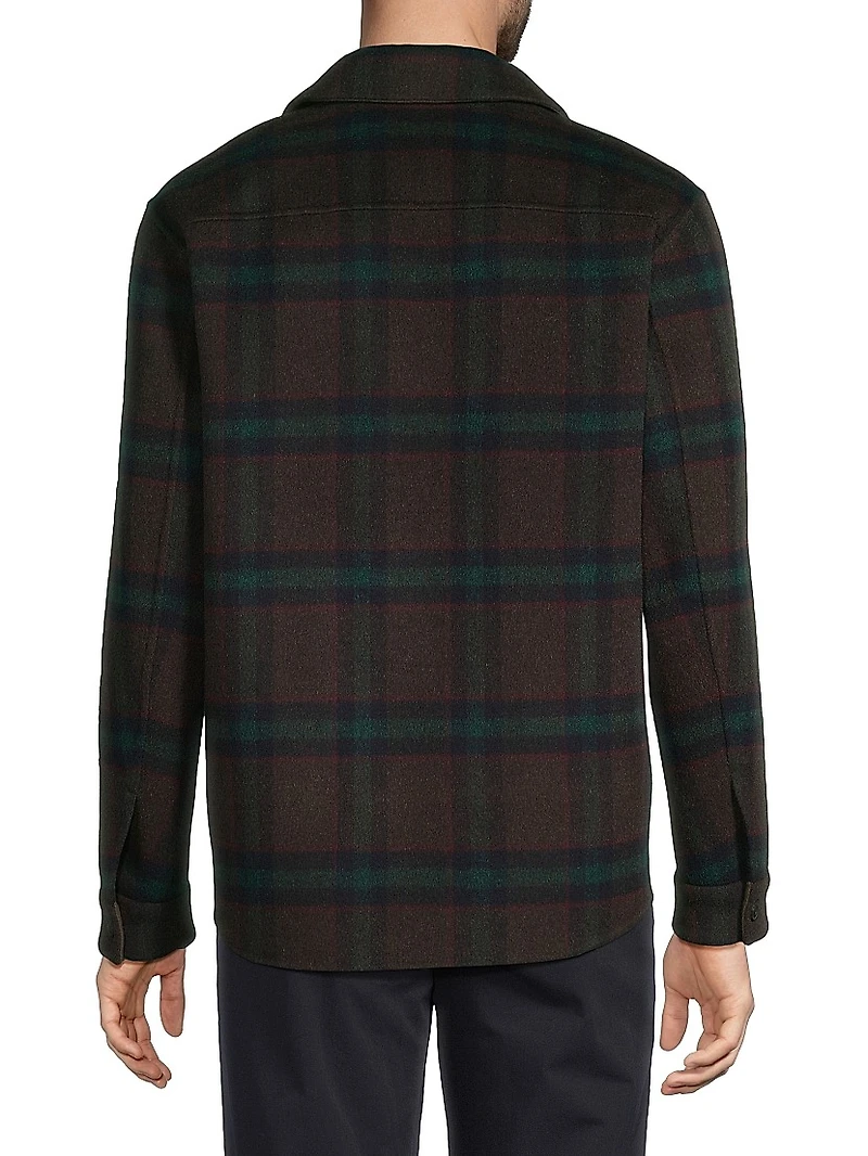 Splittable Plaid Shirt Jacket