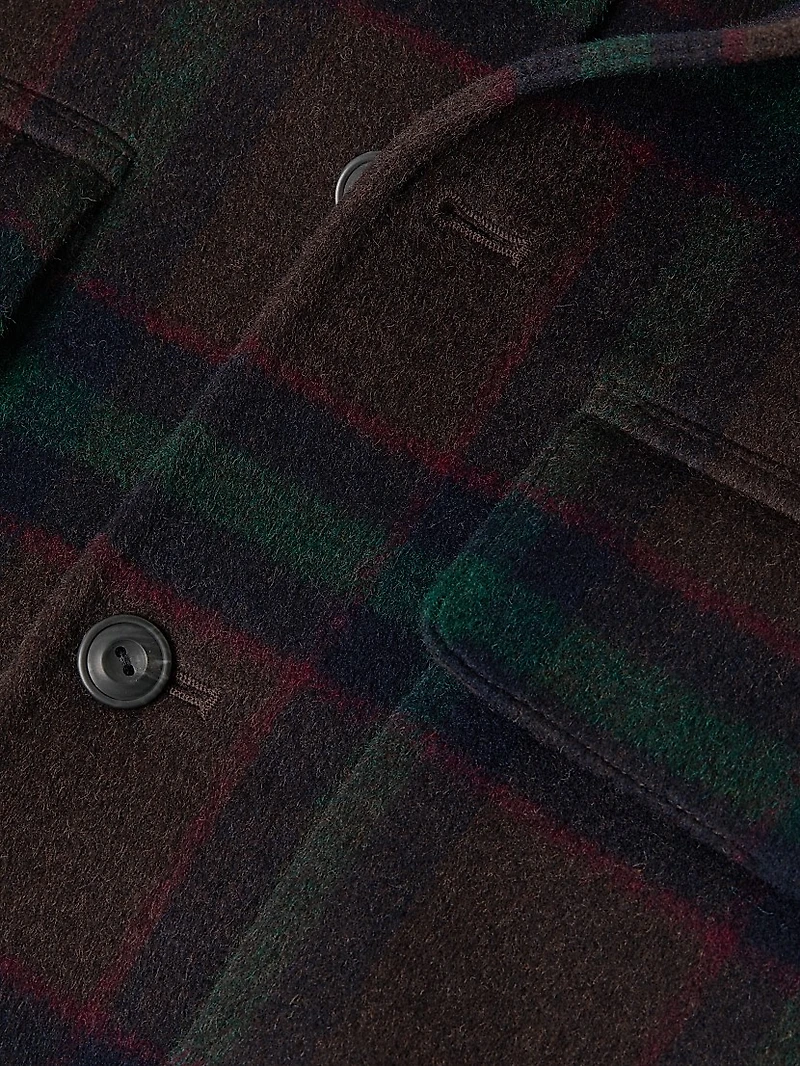Splittable Plaid Shirt Jacket