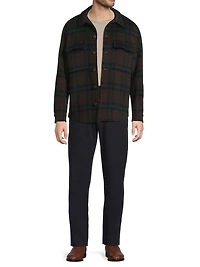 Splittable Plaid Shirt Jacket