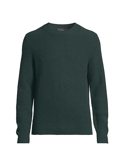 Shaker Wool-Cashmere Crewneck Sweater