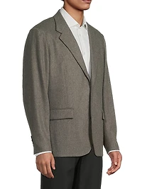 Wool Flannel Single-Breasted Blazer