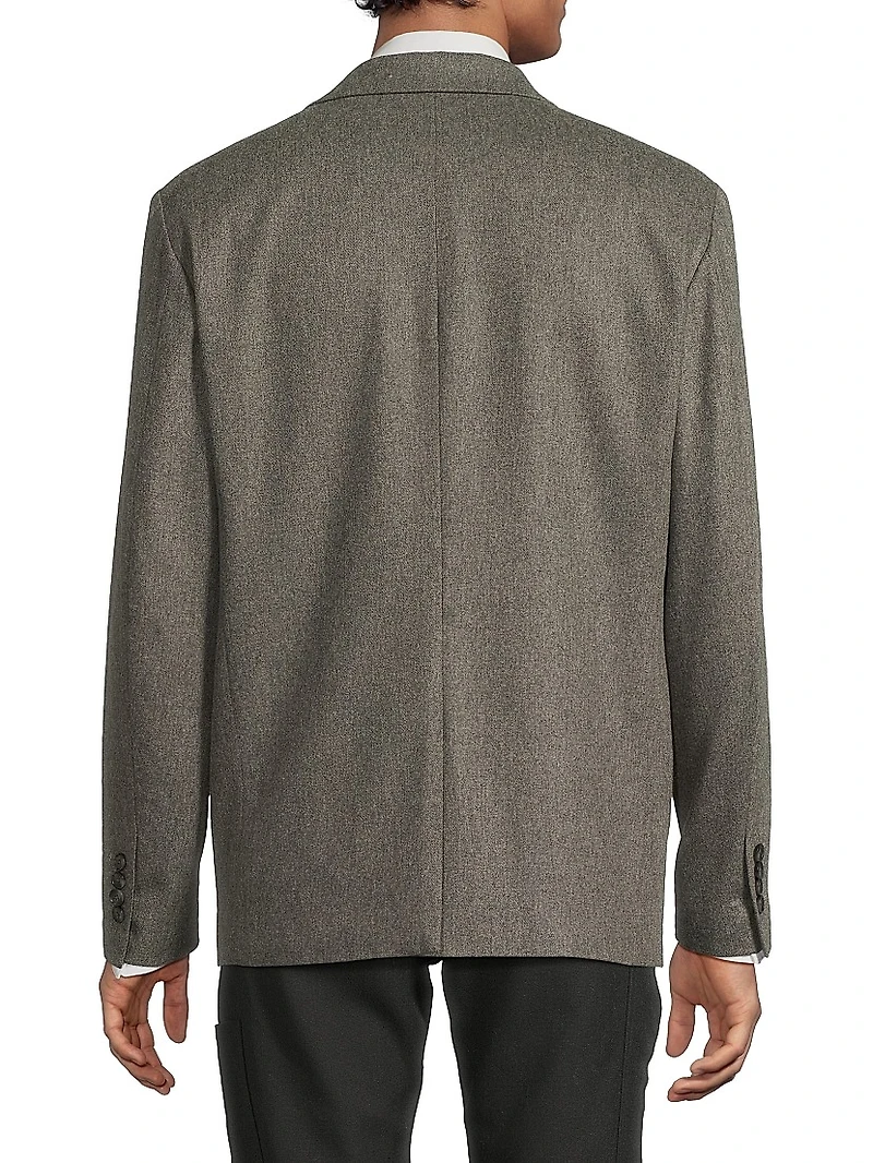 Wool Flannel Single-Breasted Blazer