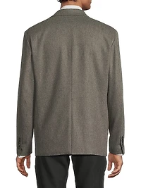 Wool Flannel Single-Breasted Blazer