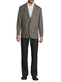 Wool Flannel Single-Breasted Blazer