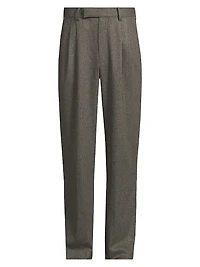 Wool Double Pleated Trousers