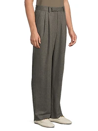 Wool Double Pleated Trousers