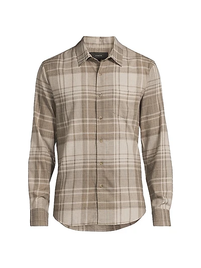 Chilton Plaid Cotton Button-Front Shirt