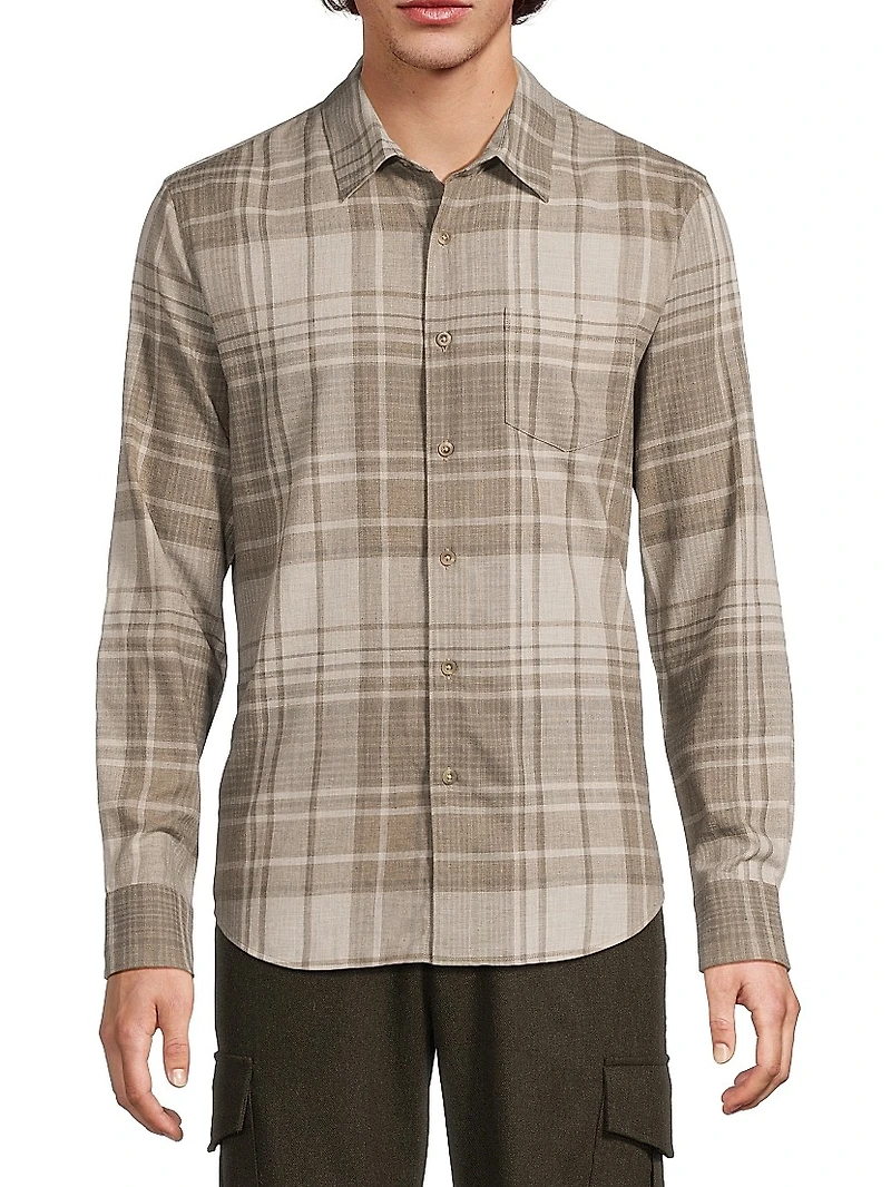 Chilton Plaid Cotton Button-Front Shirt
