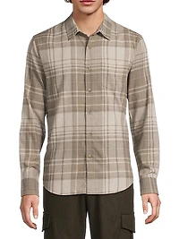 Chilton Plaid Cotton Button-Front Shirt