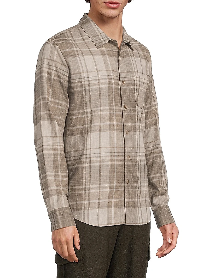 Chilton Plaid Cotton Button-Front Shirt
