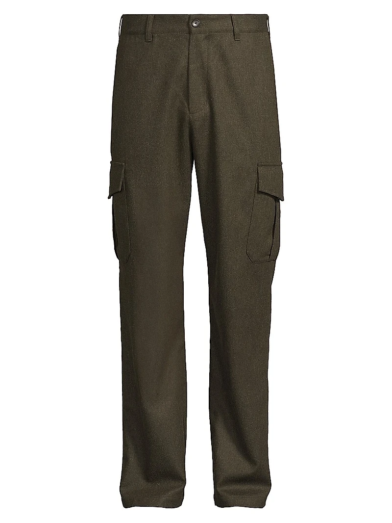 Louie Virgin Wool-Blend Straight-Leg Cargo Pants