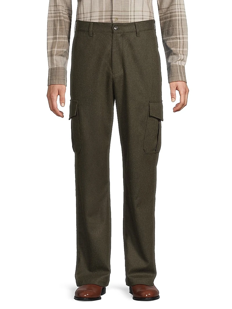 Louie Virgin Wool-Blend Straight-Leg Cargo Pants