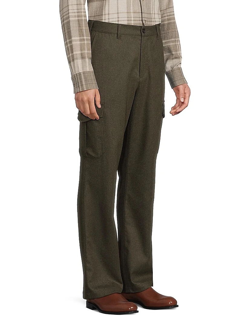 Louie Virgin Wool-Blend Straight-Leg Cargo Pants