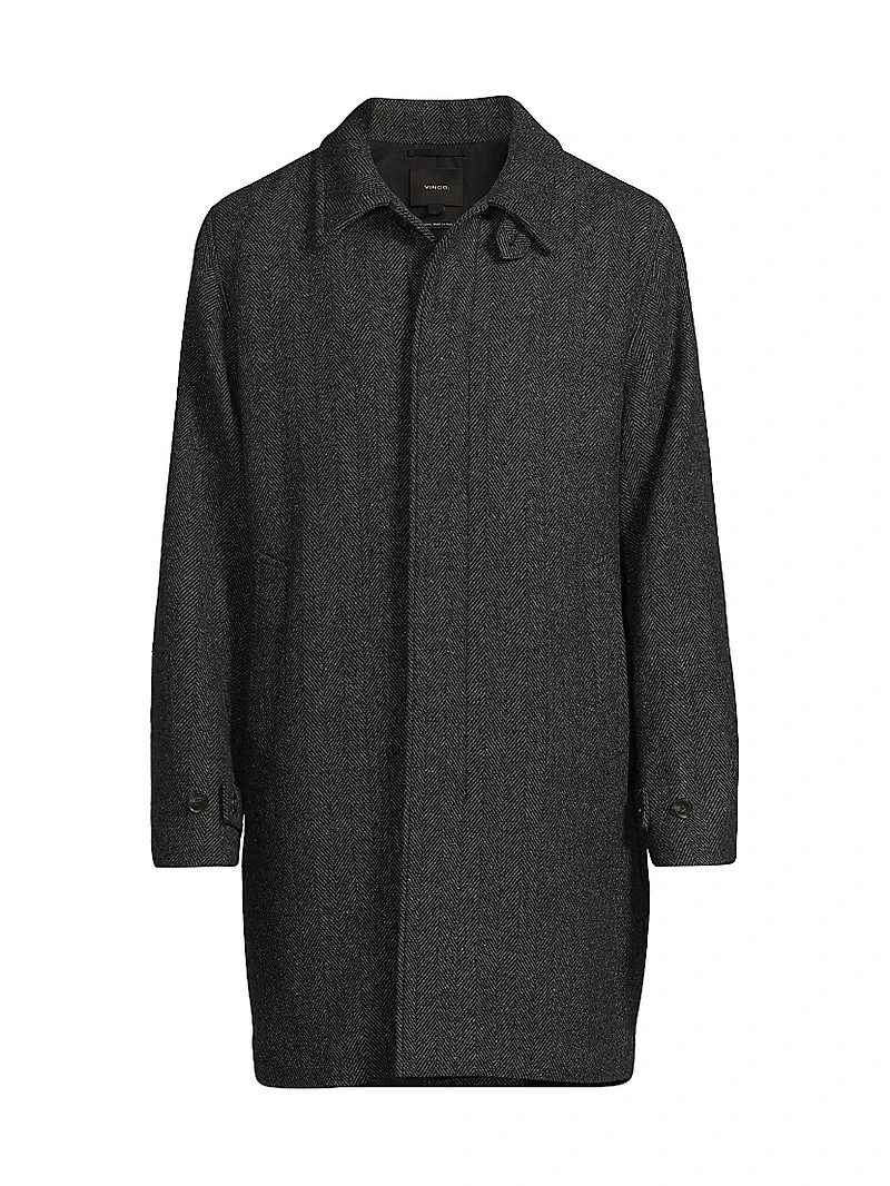 Balmacaan Classic-Fit Herringbone Wool-Blend Top Coat
