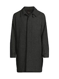 Balmacaan Classic-Fit Herringbone Wool-Blend Top Coat