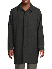 Balmacaan Classic-Fit Herringbone Wool-Blend Top Coat