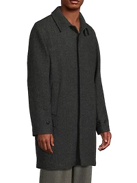 Balmacaan Classic-Fit Herringbone Wool-Blend Top Coat