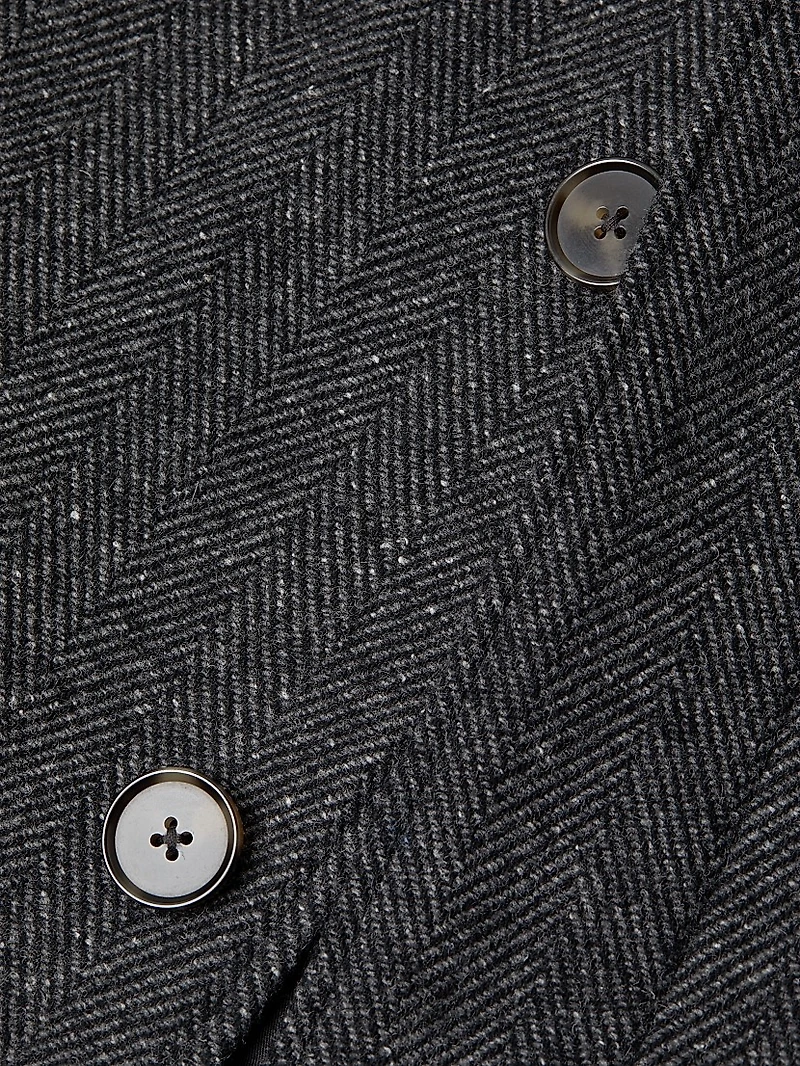 Balmacaan Classic-Fit Herringbone Wool-Blend Top Coat