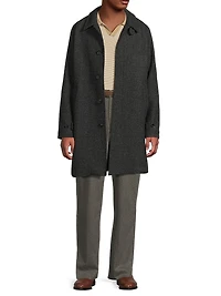 Balmacaan Classic-Fit Herringbone Wool-Blend Top Coat