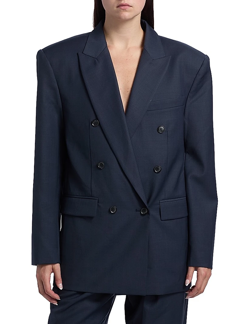 1988 Wool-Blend Double-Breasted Blazer