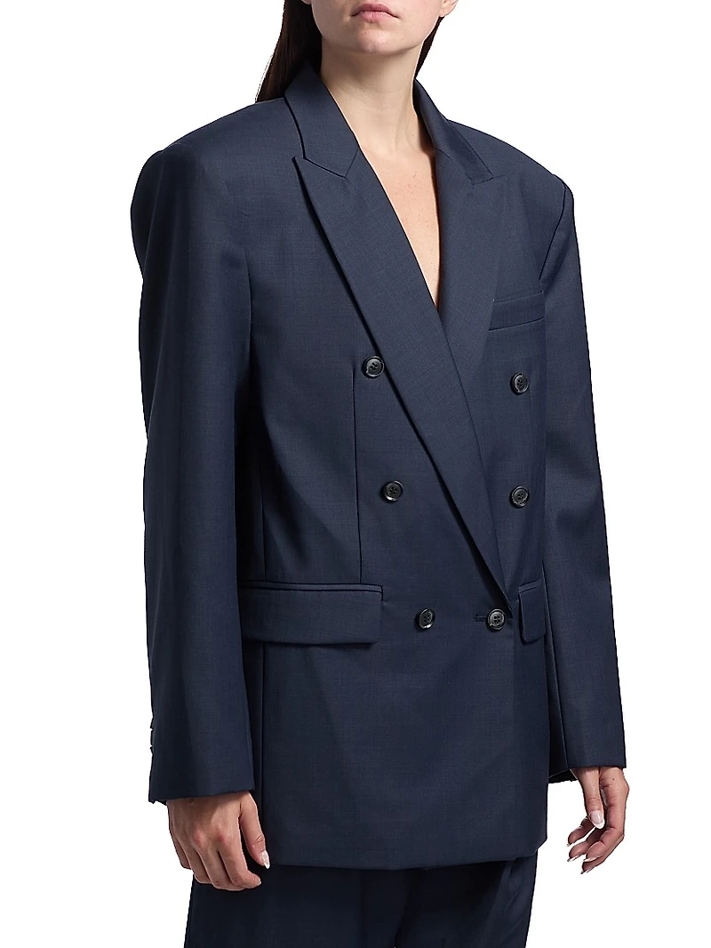 1988 Wool-Blend Double-Breasted Blazer