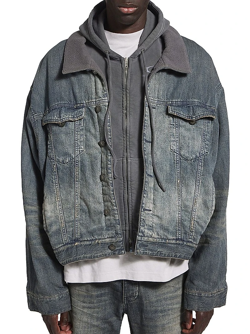 Layered Lined Denim Jacket