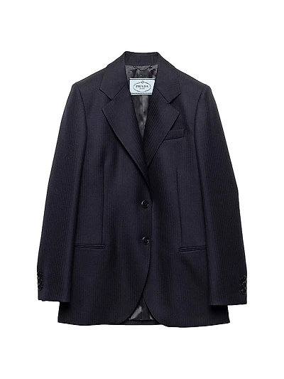Single-Breasted Chevron Jacket
