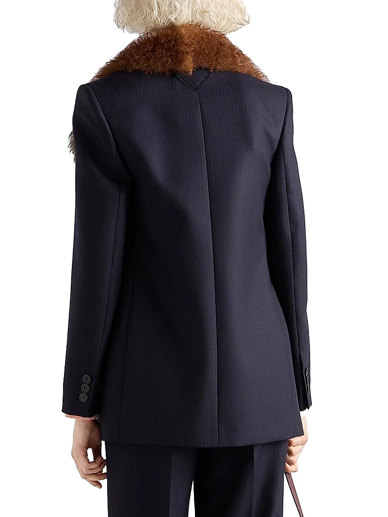 Single-Breasted Chevron Jacket