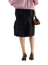 Chevron Wool Midi Skirt